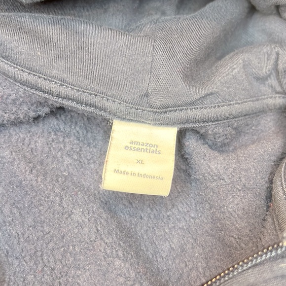 Cute sporty Navy & White Zip Up Hooded Sweatshirt in Size XL Kids - Picture 4 of 6